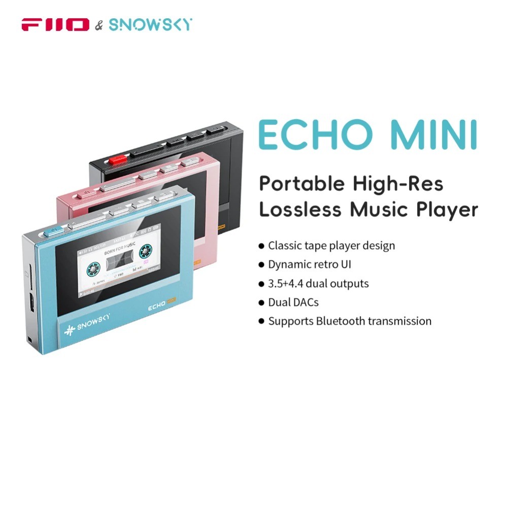 SnowSky/FiiO Echo Mini HiFi Bluetooth MP3 Player: 15-Hour Playback, 3.5mm/4.4mm Headphone Outputs