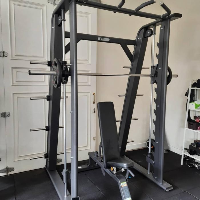 Promo Smith Machine Bench Press Adjustable Home Gym Fitness Import E3063 Dhz Tbk