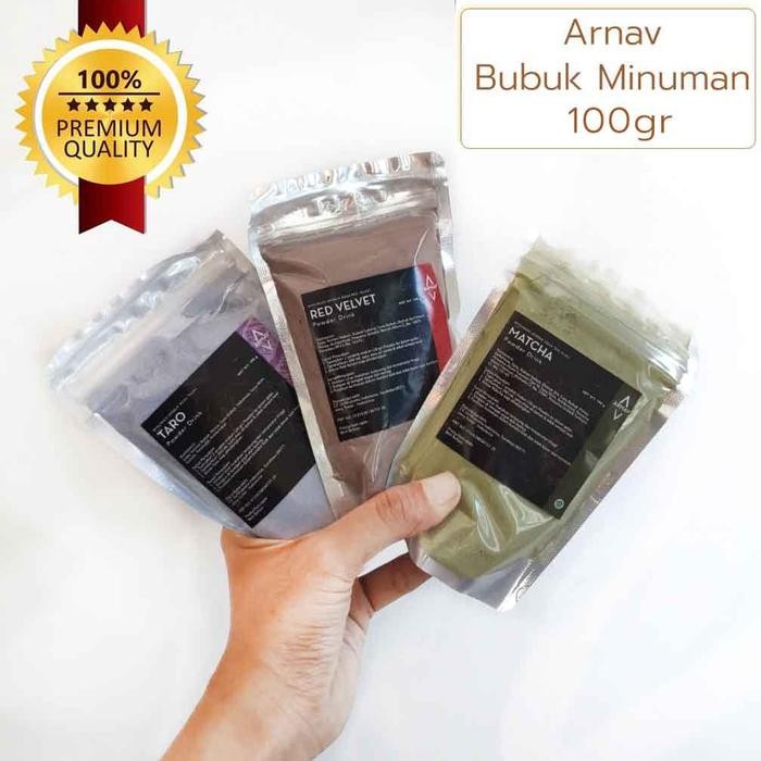 

100gr Arnav Delifru Bubuk Minuman Premium - Chocolate Taro Matcha Houjicha Earl Grey Red Velvet Dark