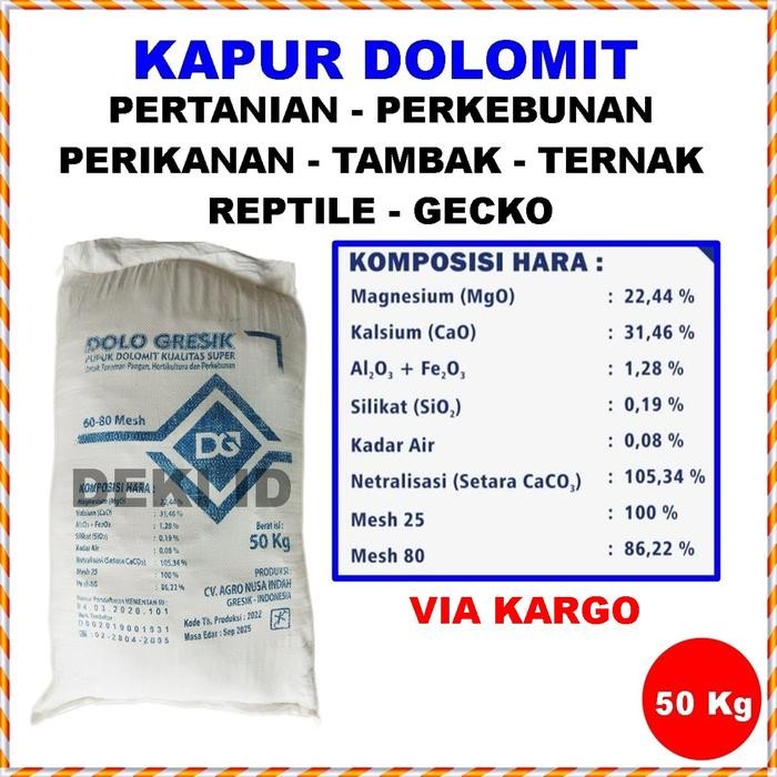 Promo Kapur Dolomit 50 Kg Via Kargo Pupuk Dolomite Kalsium Super Pertanian Tani Ternak Tambak