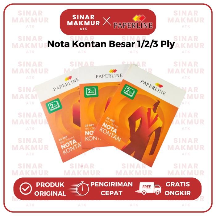 

Terlaris- Nota Kontan Besar/Bon Penjualan Besar 1/2/3 Ply Paperline (Pak)