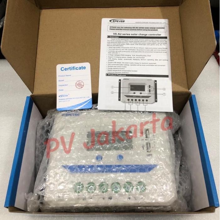Terbaik Epever Vs6024Au 60A Solar Charge Controller Pwm Auto 12/24V Scc 60A