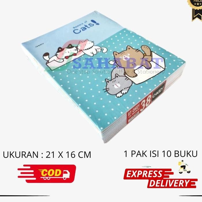 

Terlaris- Buku Tulis Okey 38 Lembar Isi 10 Buku Sekolah - Stationery