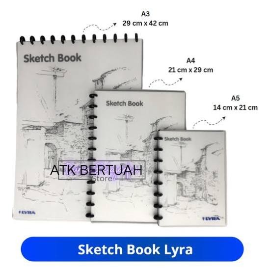 

A3 LYRA SKETCH BOOK REFILLABLE BUKU GAMBAR SKETSA BISA ISI ULANG