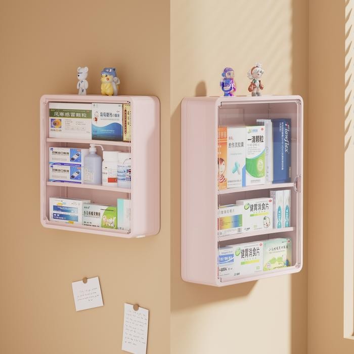 Kotak Penyimpanan Obat Dinding Transparan Besar Untuk Obat-Obatan, Rak Penyimpanan Rumah, Kotak Obat