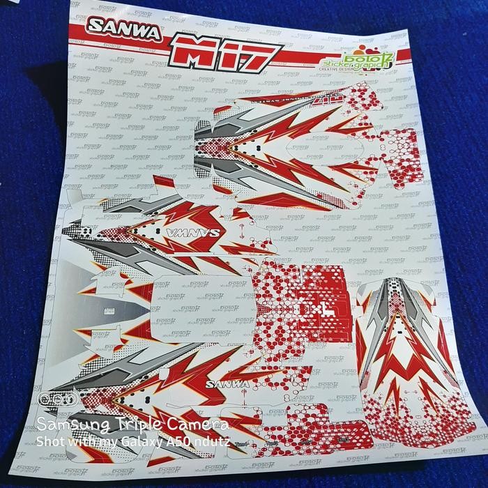 Decal Sanwa M17 Abstract Stripe Racing White