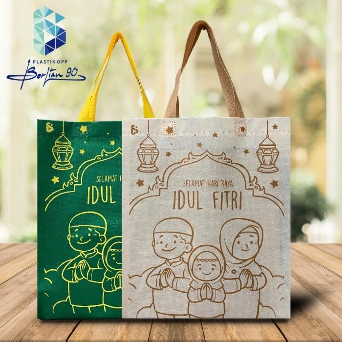 (Expert) Tas Spunbond Idul Fitri 30 x 40 GoodieBag Lebaran Tas Kain Idul Fitri