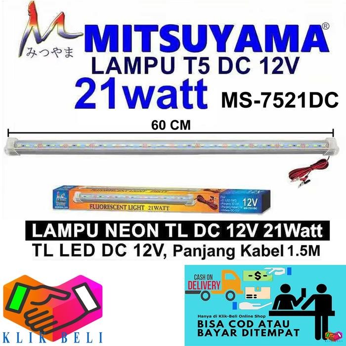 (Expert) Lampu Neon Aki TL 5 / 11 / 21 Watt T5 DC 12V Panjang 15 / 30