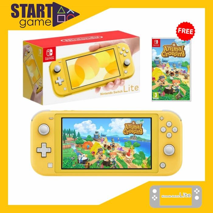Nintendo Switch Lite Yellow FREE Kaset Animal Crossing New Horizons