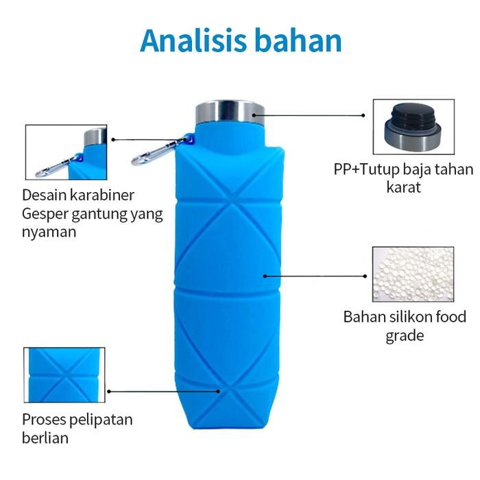 700ml/botol Minum Lipat Botol Minum Lipat Silikon Tempat Minum Silikon Botol Minum Portable Foldable