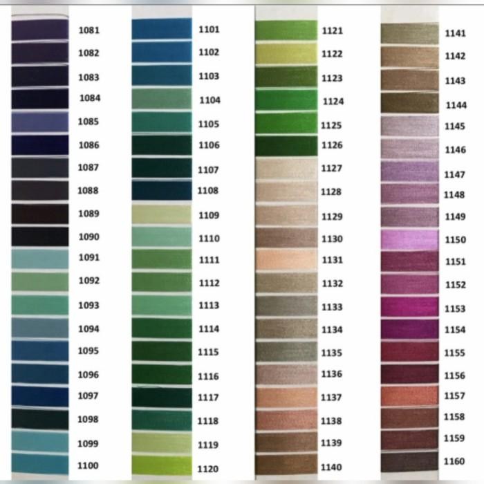 (Expert) Benang Bordir Rayon Merk BOUTIQUE 120D/2 Katalog Warna Kepala 1