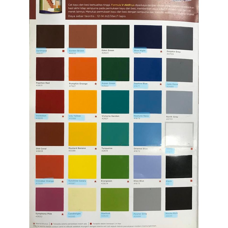 Dulux v-gloss 0.8l [ V gloss ] / cat minyak / cat besi warna STANDART