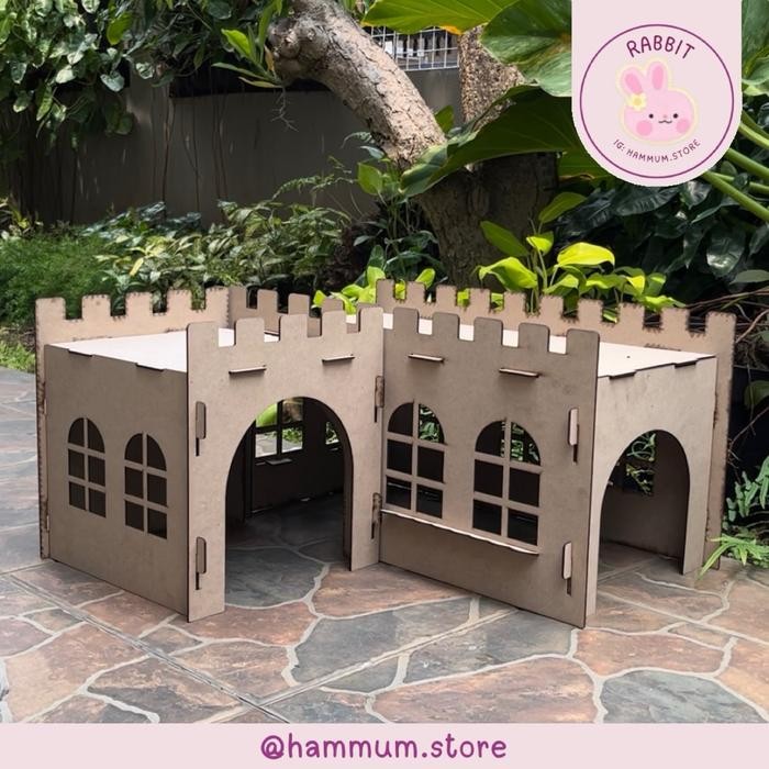 Rumah Kelinci Tingkat Rumah Kucing Istana Kelinci Kayu Tempat Tidur Kandang Kelinci