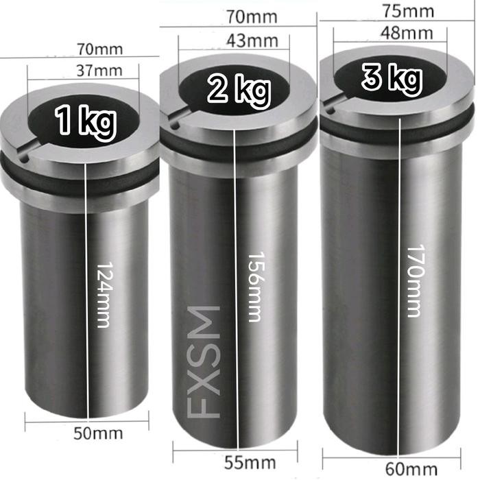 Graphite Grafit Crucible Melting Pot Double Ring Cincin Ganda