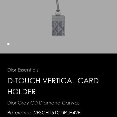 

LANYARD DIOR D TOUCH VERTICAL CARD HOLDER DIOR GRAY DIAMOND CANVAS