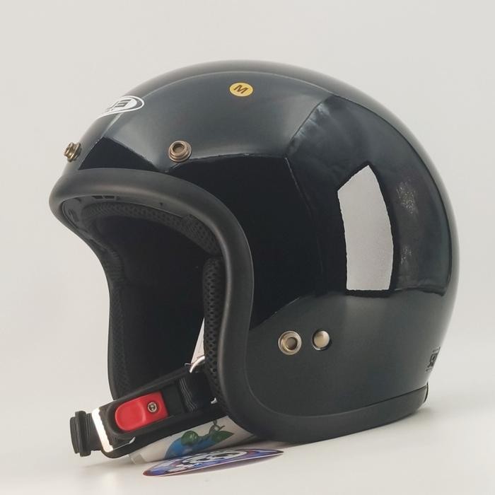 Helm Zeus ZS385 Black Glossy Retro Bogo Classic