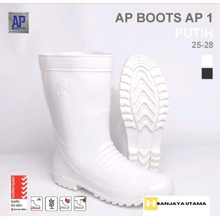 Sepatu APD Boots Sepatu Proyek Karet Pria / Wanita AP 1 Putih