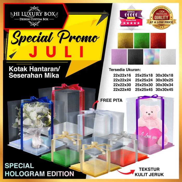 Cake Box Kotak Kue Mika Transparan Dus Hantaran - Tutup Mika 30x30