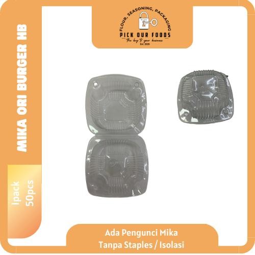 Mika Burger LB-HB Mika Kue Bolu Bulat Mika plastik Bulat Box Mika