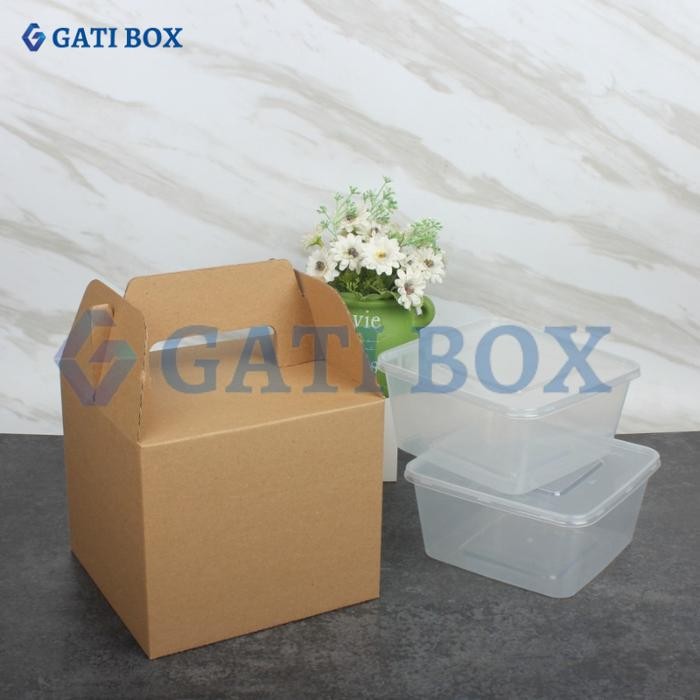 kardus jinjing dus kotak makan thinwall 1500ml isi 2 box 18x18x15cm