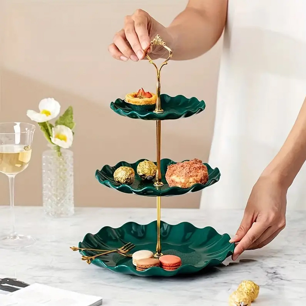 

TaffHOME Rak Kue Susun 3 Tingkat Detachable Plate Cake Stand Display - MB-3