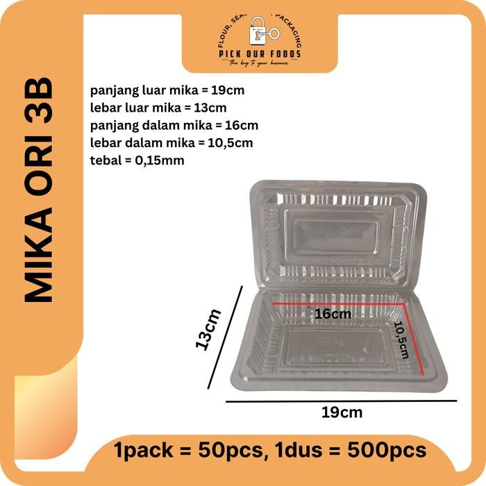 Mika Kue 3B Mika Snack Bening Ukuran 3 B Box Mika Nasi kuning