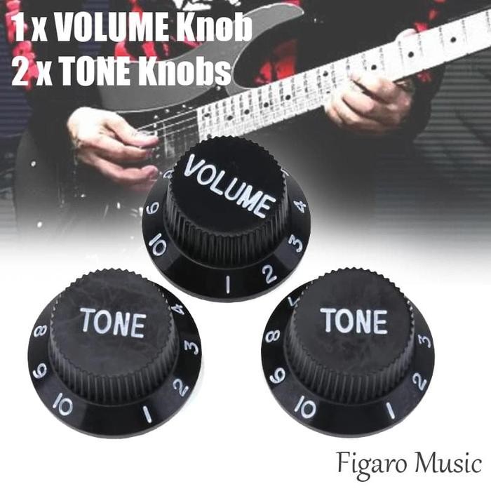 Kesuor- Knop Gitar Ibanez Fender - Knob Volume Tone Potensio Control - Hitam
