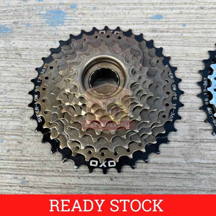 Freewheel Sprocket Gir Gear Megarange Susun Belakang Oxo 9 Speed 13-36T Drat Ulir Sepeda Gunung Mtb