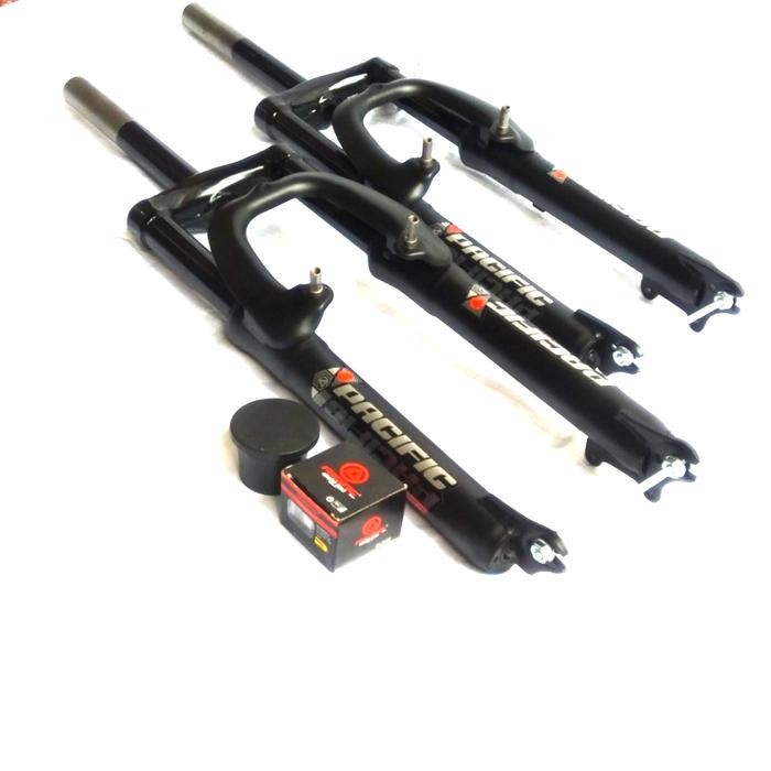 Fork Shock Sepeda Mtb 26 Oversize Pacific + 1Set Headset Grease Hitam