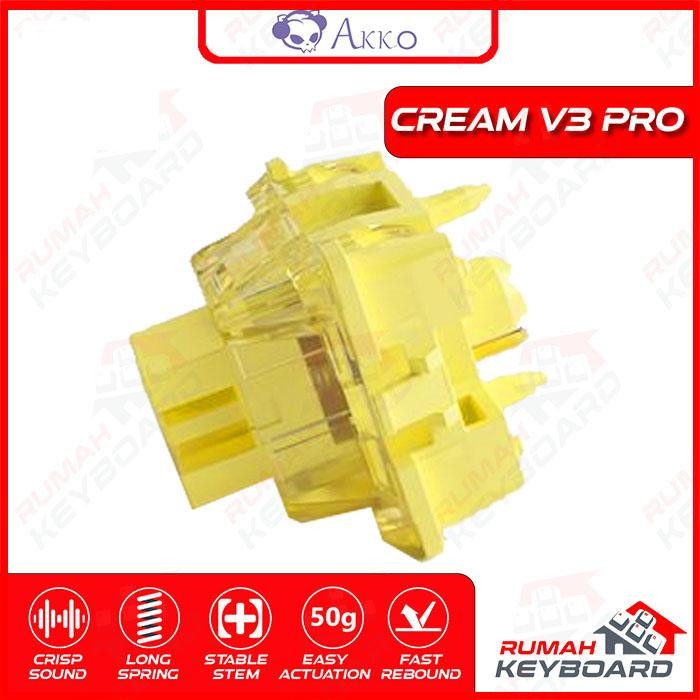 Switch - Akko Cream Yellow V3 Pro - 5 Pin - 50G - Pcb Mount - Linear