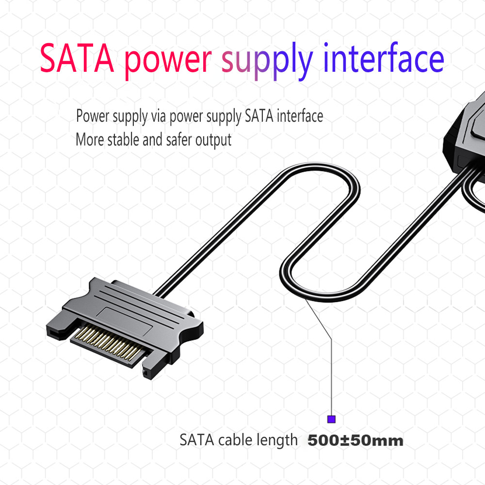 ARGB Controller 5V 3pin to SATA Power Supply Mini RGB Controller 3PIN Hub For PC Cpu Chassis Fan