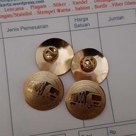 pin logo gold kuningan / pin logo perusahaan / pin bross