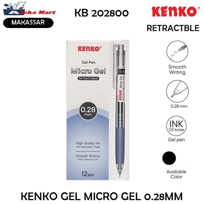 

[BOX/12PCS] KENKO GEL MICRO GEL 0.28MM Hitam Stationery