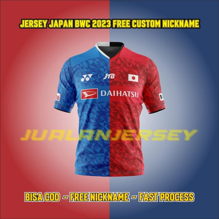 Jersey Badminton JAPAN BWC 2023 premium Free custom