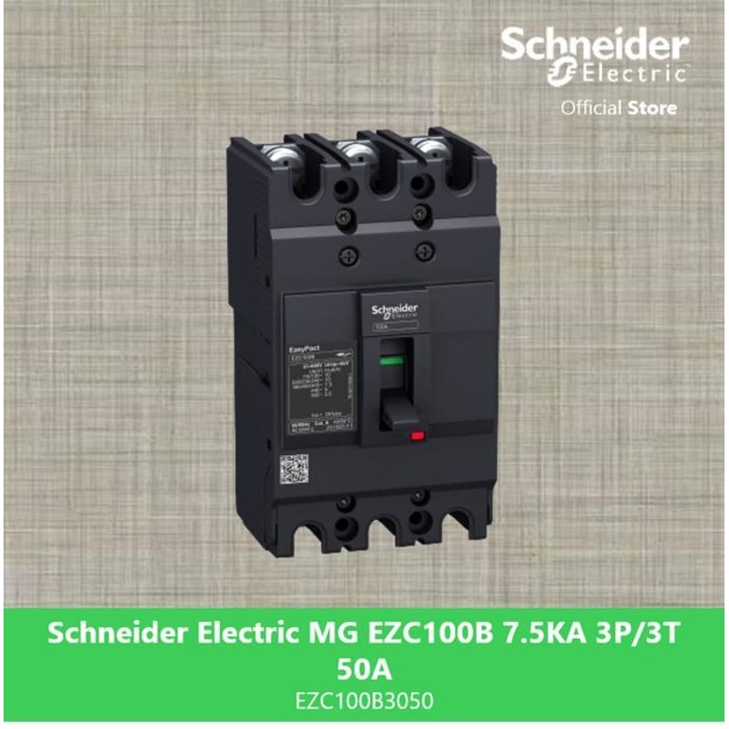 ORIGINAL Schneider MCCB 50 AMPERE EZC100B 7.5KA 3P/3T 50A-EZC100B3050 EZC 3 POLE 50A BREAKER 50 AMPE