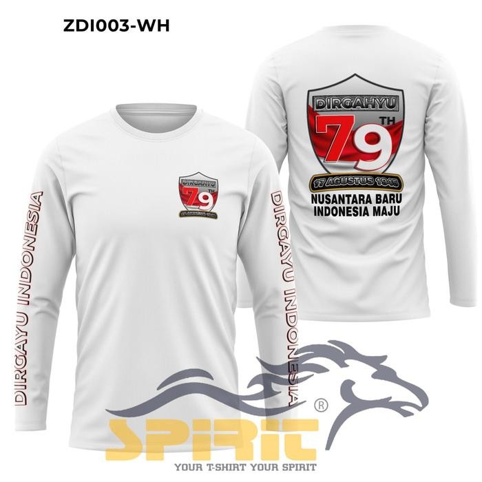 Best Seller Baju 17 Agustus 2024 Kaos Agustusan 79 Kaos Hut Ri 79 Lengan Panjang Grab/Gosend