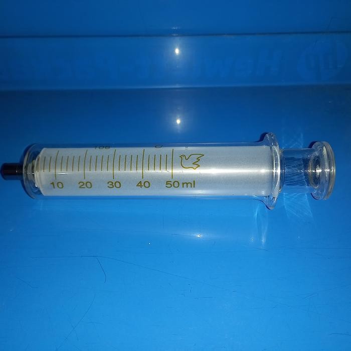 Syringe Glass 50Ml /50Cc, Ujung Metal Luer Lock.*