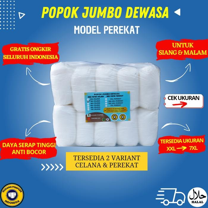 Popok Dewasa Perekat 4Xl Jumbo Isi 20 / Pempers Dewasa / Adult