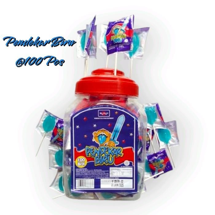 

New Permen Pendekar biru Toples @100 pcs Candy Food Snacks Makanan