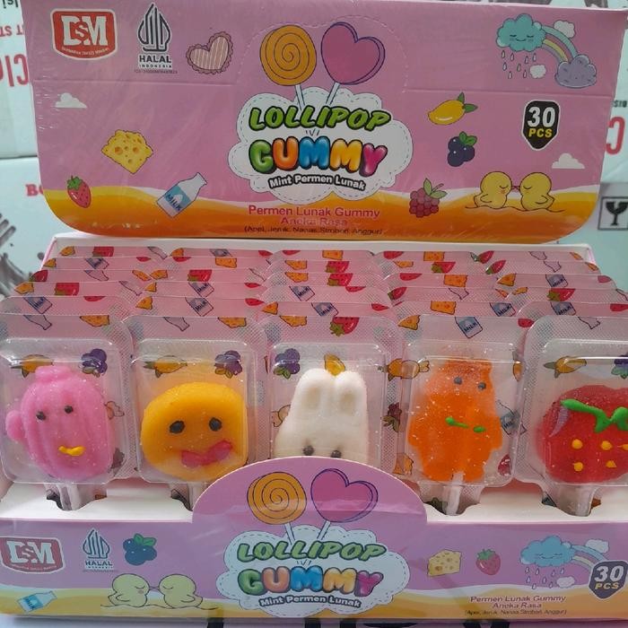 

New PERMEN LUNAK LOLLIPOP GUMMY ANEKA RASA ISI 30 PCS ( 1 PACK )