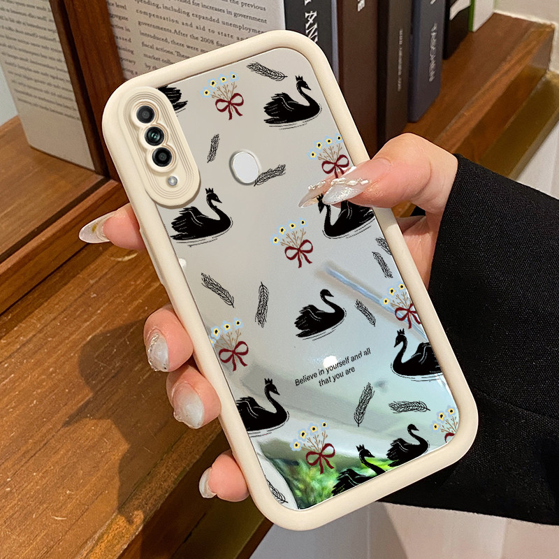 Casing Hp OPPO A31 2020 A8 Case Casing Angsa Putih Kasing HP Kesing Silikon Softcase cermin Cesing