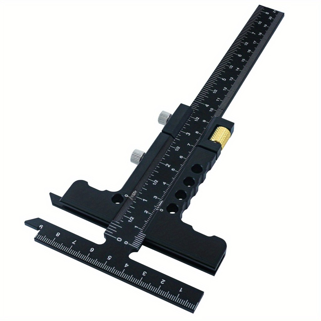 Woodworking Scriber Gauge - Aluminum Alloy Sliding Marking Gauge,T-Square Scribing Measuring Marking