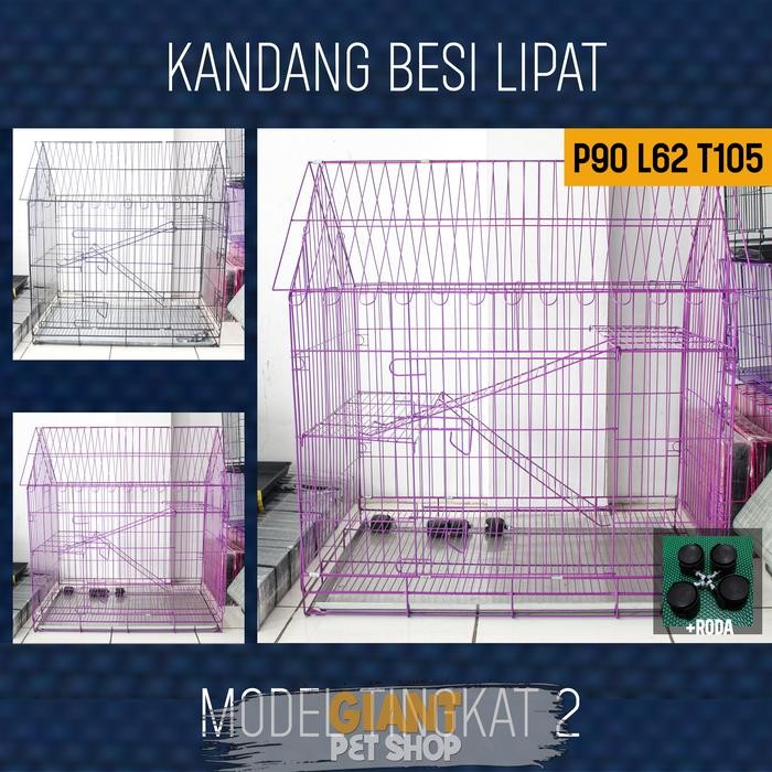 KANDANG KUCING JUMBO XXL 90 TINGKAT 2 KANDANG BESI MODEL RUMAH
