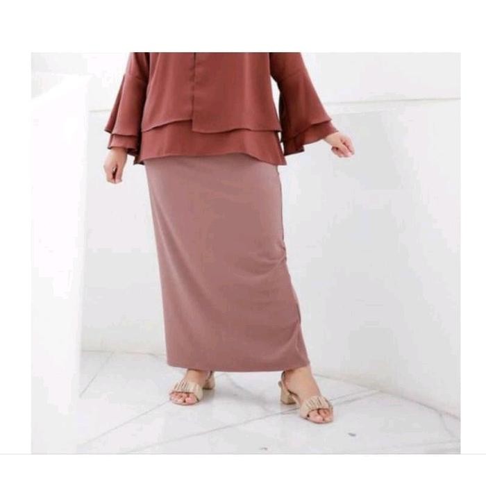 ROK RAJUT KNIT fit to XL RAJUT SPAN Muslim Panjang Span Wanita Hitam Kerja Bawahan