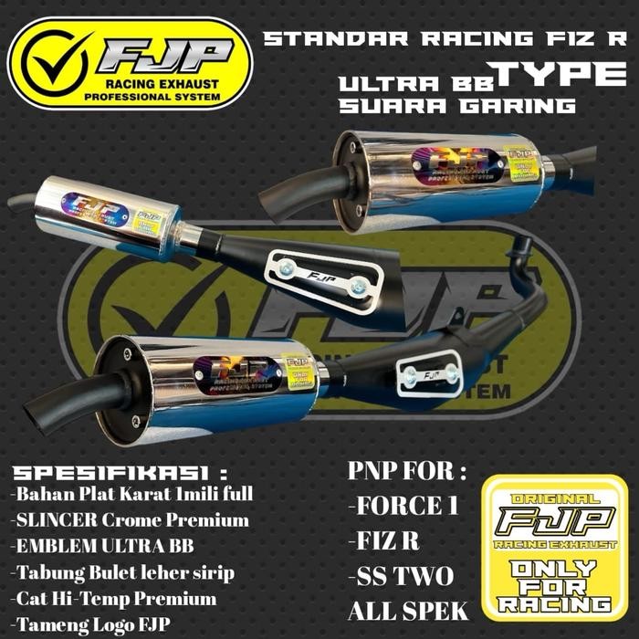 Knalpot Standar Racing Fiz R Suara Garing FJP RACING EXHAUST