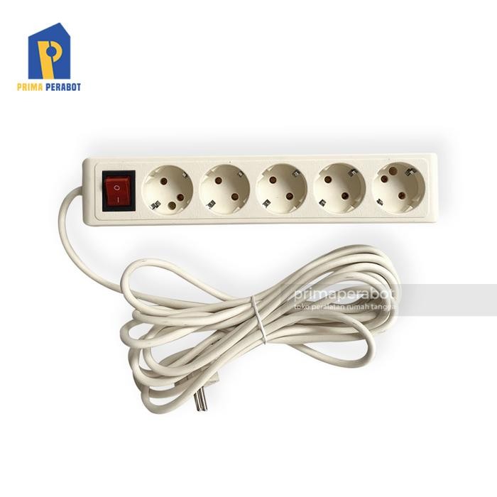 HOT PROMO Colokan Listrik Putih 5 meter 5 lubang Terminal Listrik 5 Lubang