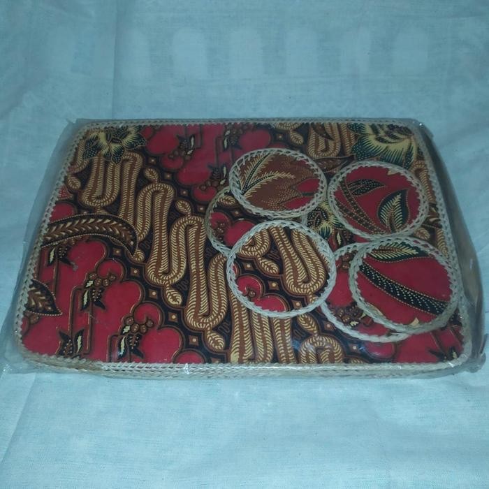 placemat batik/ tatakan gelas dan piring/ dinner set batik