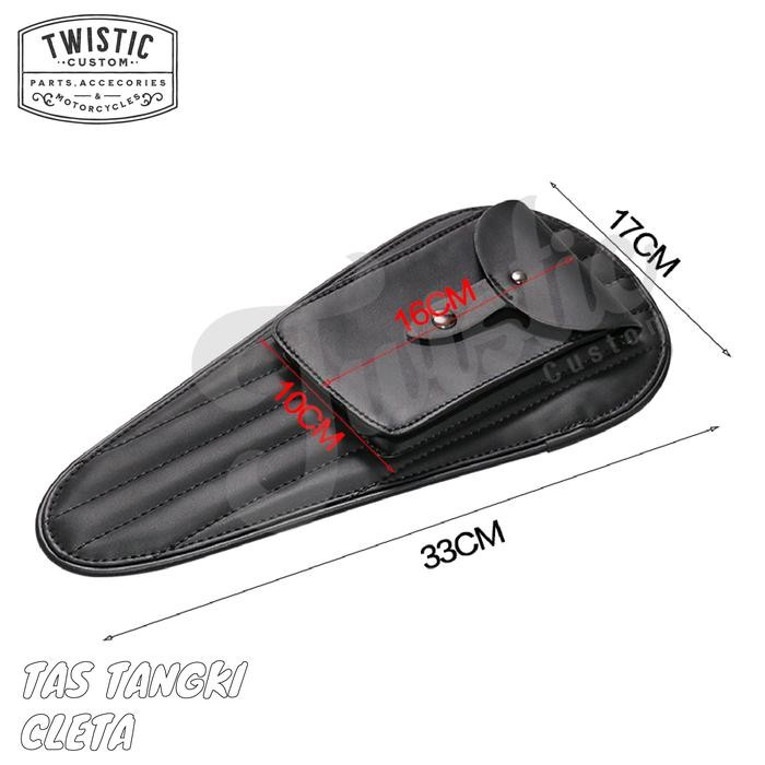 Tas Kulit Tangki Tank Bag Cleta Motor Custom Universal Retro Klasik