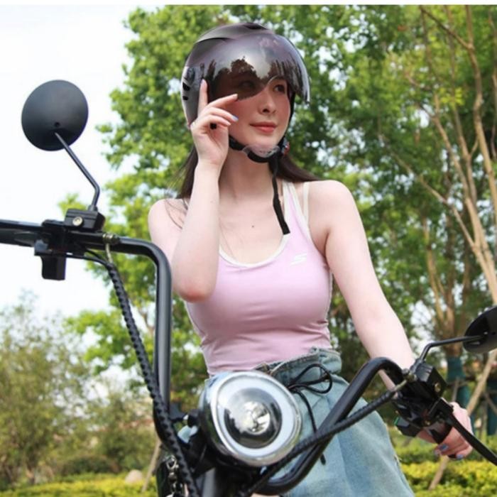 goplus helm sepeda motor skuter listrik Scoopy half face open