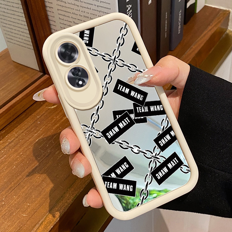 Casing Hp Untuk OPPO A60 Case Casing pola Rantai Kasing HP Kesing pelindung Silikon Softcase cermin 
